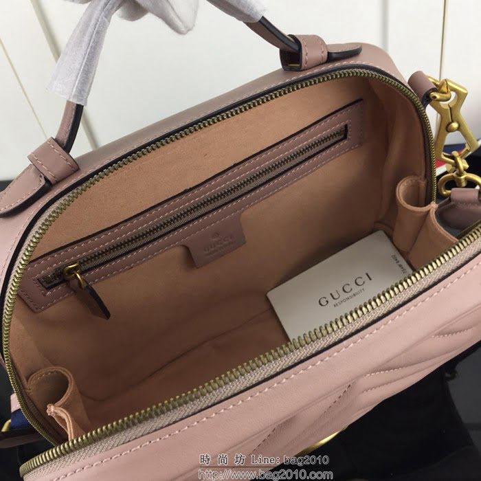 GUCCI古馳 新款 專櫃品質 原單 498100全皮 裸粉 手提 單肩 斜挎包HY1364